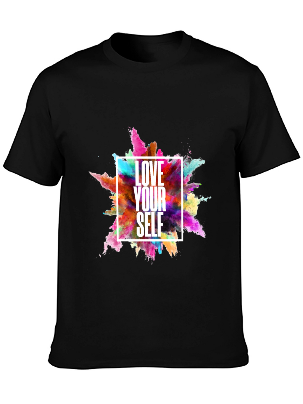 Love Yourself Graphic Print Black T-Shirt