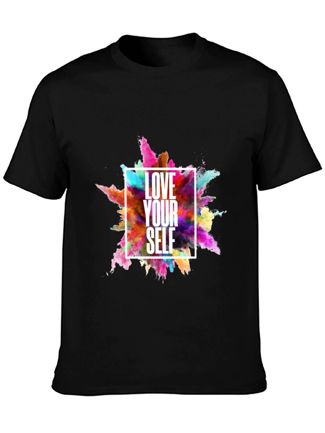 Love Yourself Graphic Print Black T-Shirt