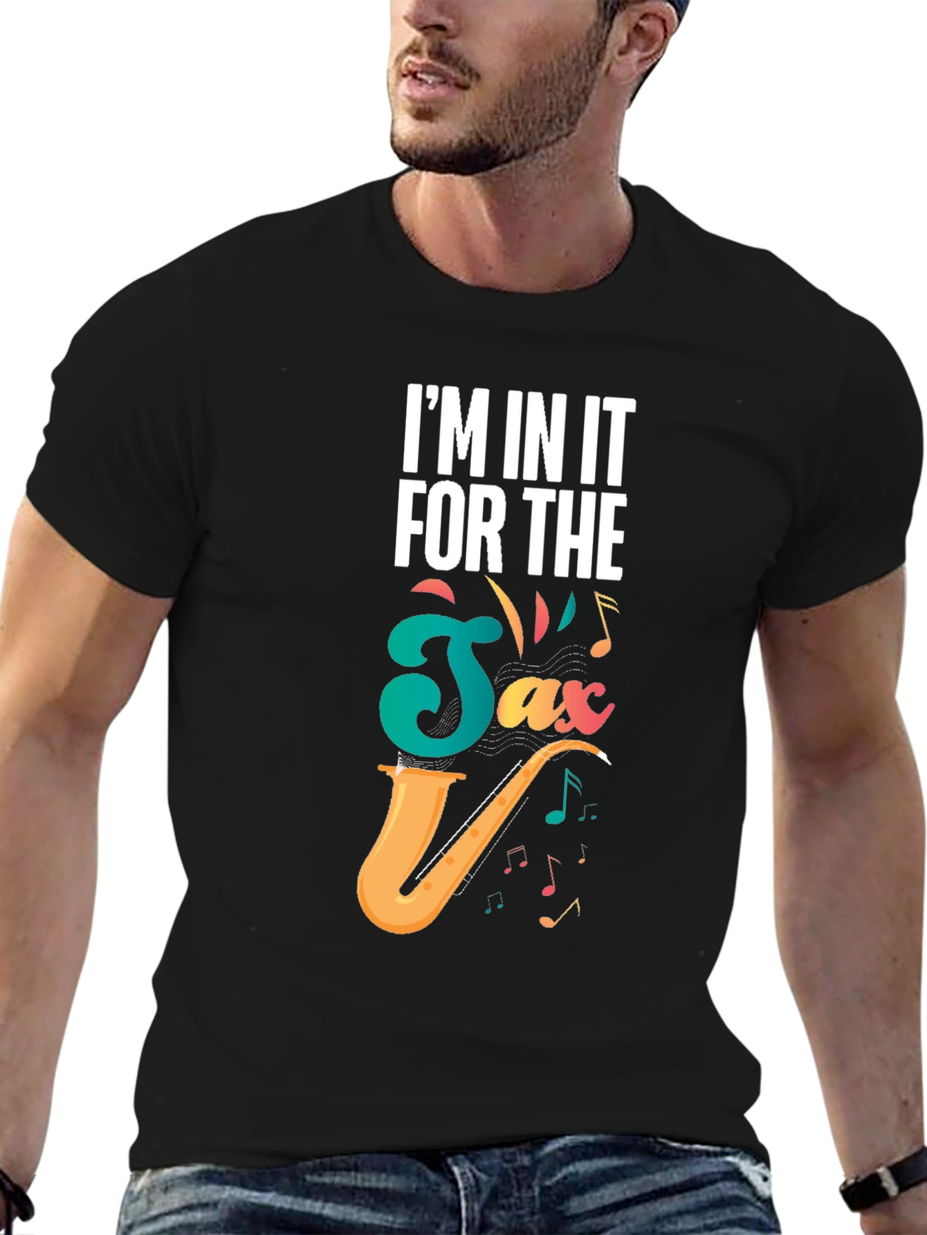 Saxophone Lover Black T-Shirt - Music Gift