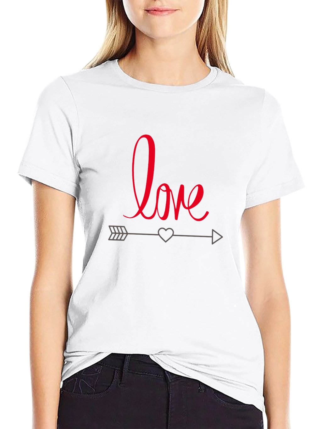 Love Arrow Graphic Tee - Casual Black T-Shirt