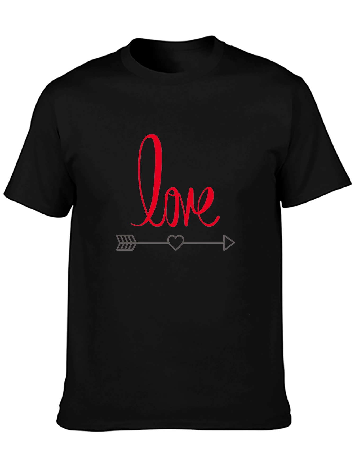 Love Arrow Graphic Tee - Casual Black T-Shirt