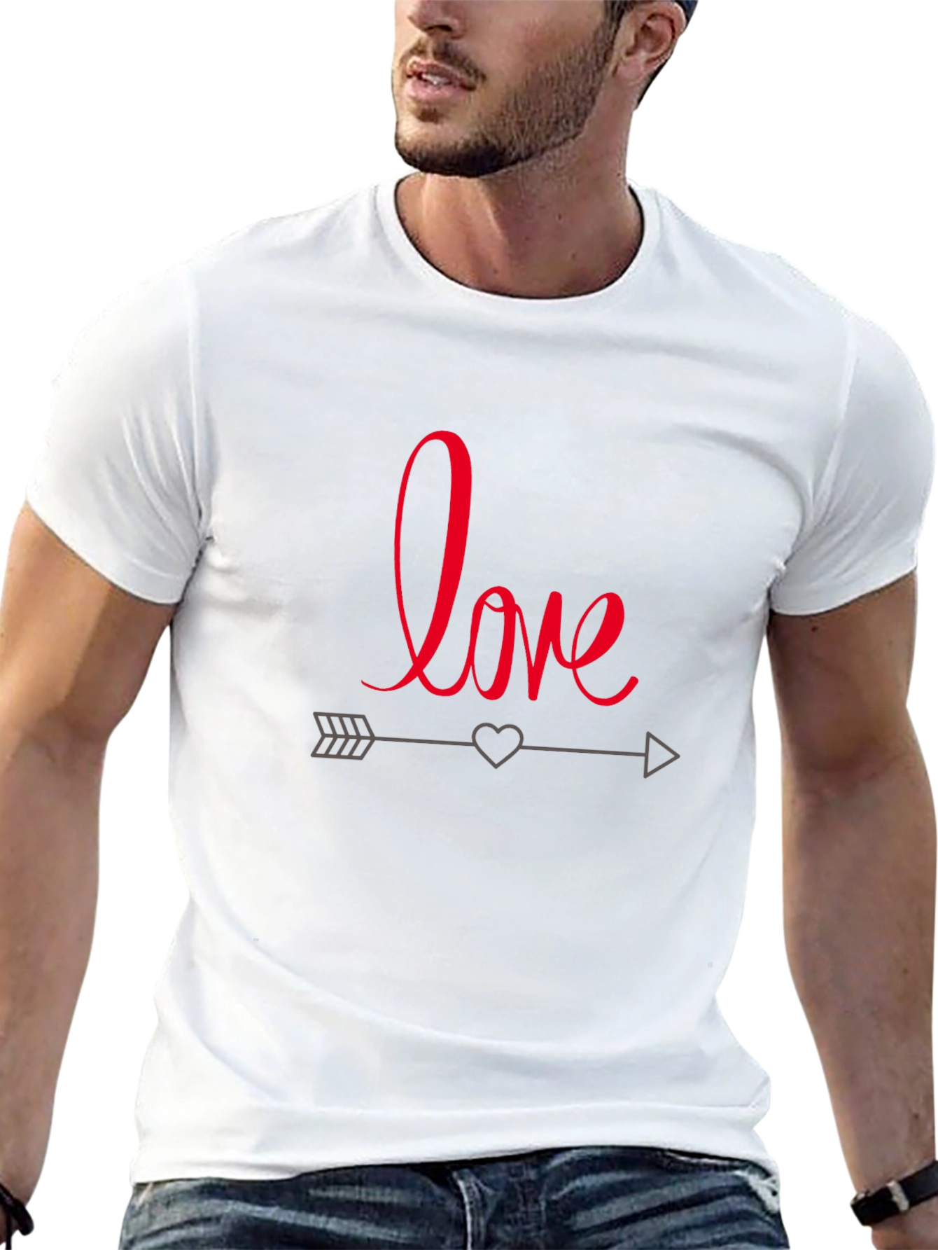 Love Arrow Graphic Tee - Casual Black T-Shirt