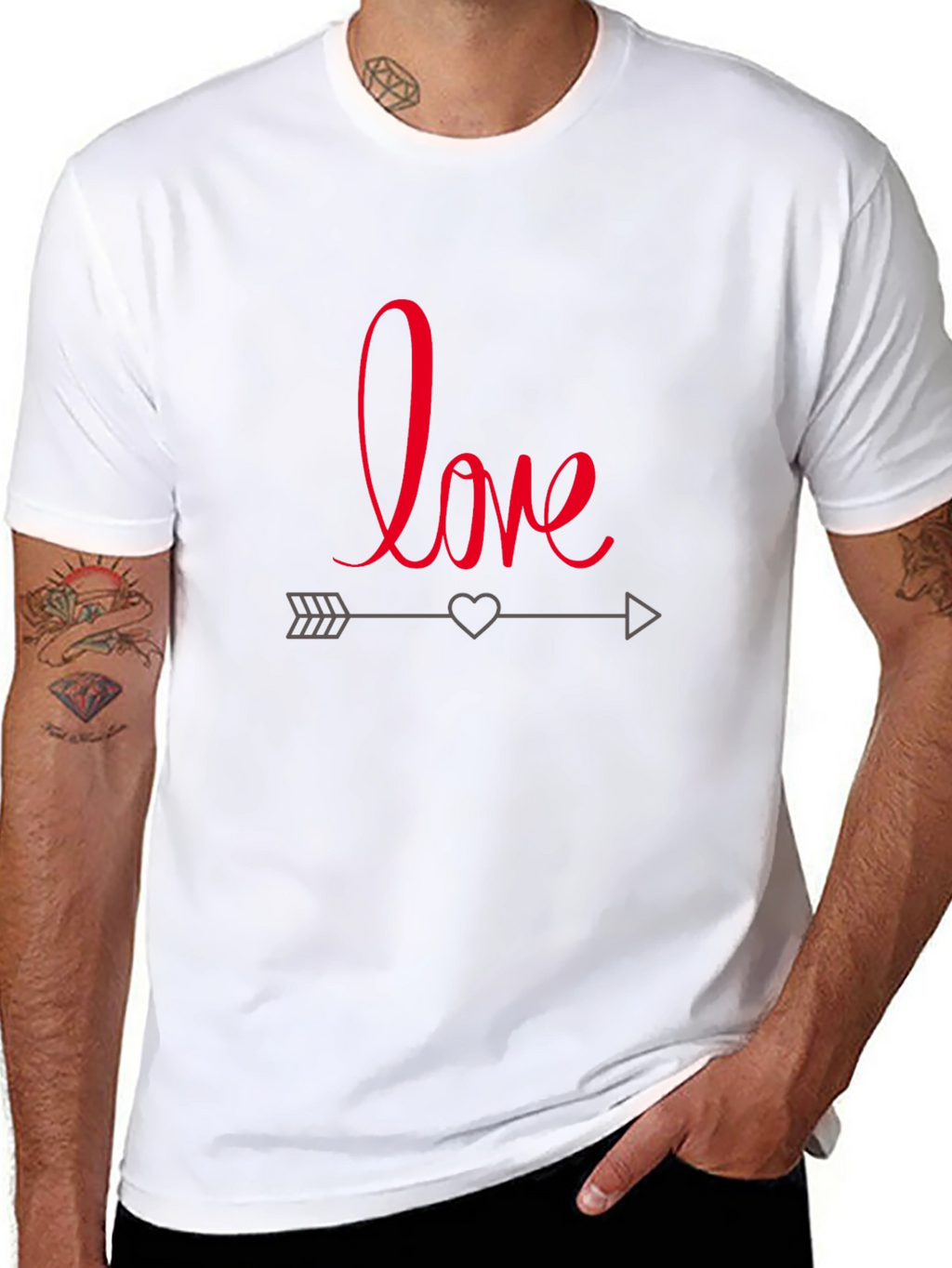 Love Arrow Graphic Tee - Casual Black T-Shirt