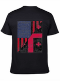 USA Georgia Flag Blend Graphic T-Shirt
