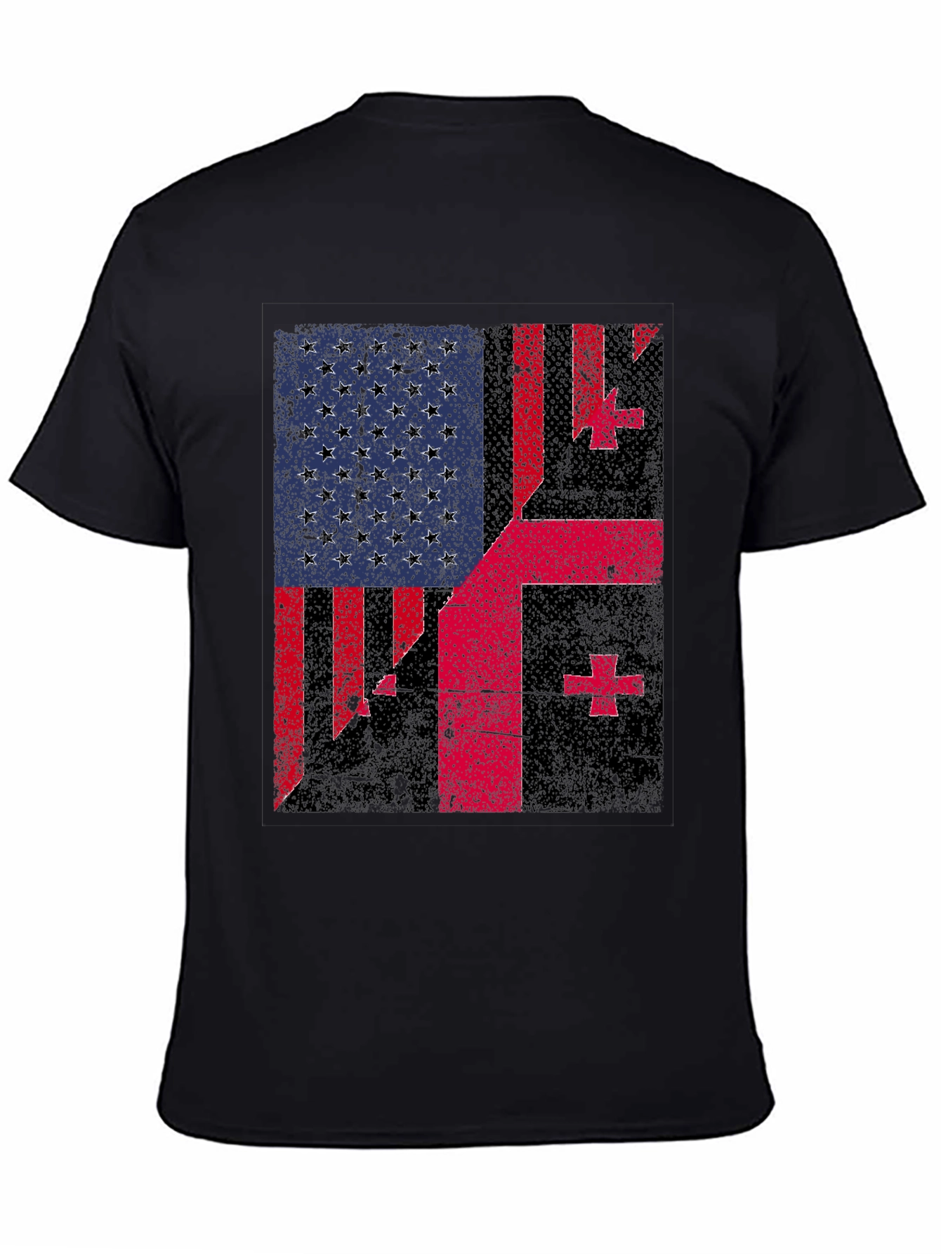 USA Georgia Flag Blend Graphic T-Shirt