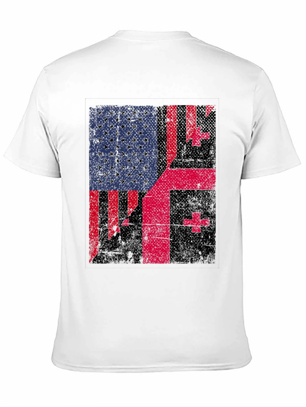 USA Georgia Flag Blend Graphic T-Shirt