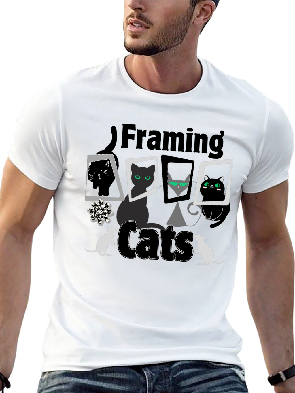 Framing Cats T-Shirt - Unique Cat Lover Design