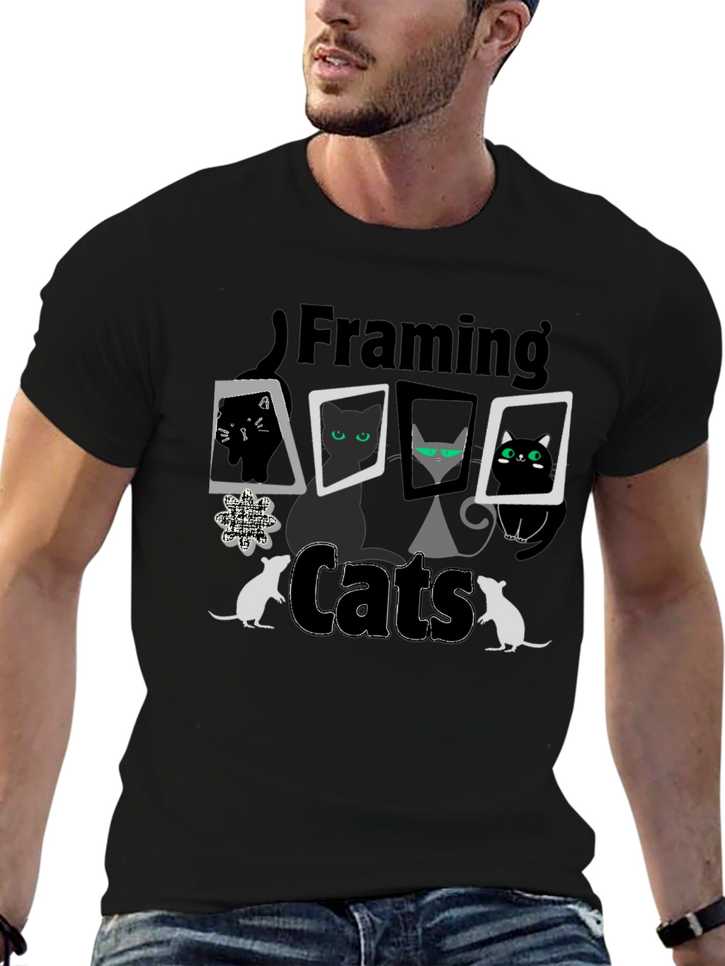 Framing Cats T-Shirt - Unique Cat Lover Design