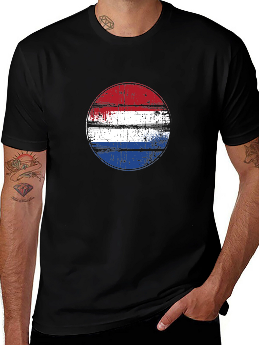 Distressed Netherlands Flag Graphic Tee