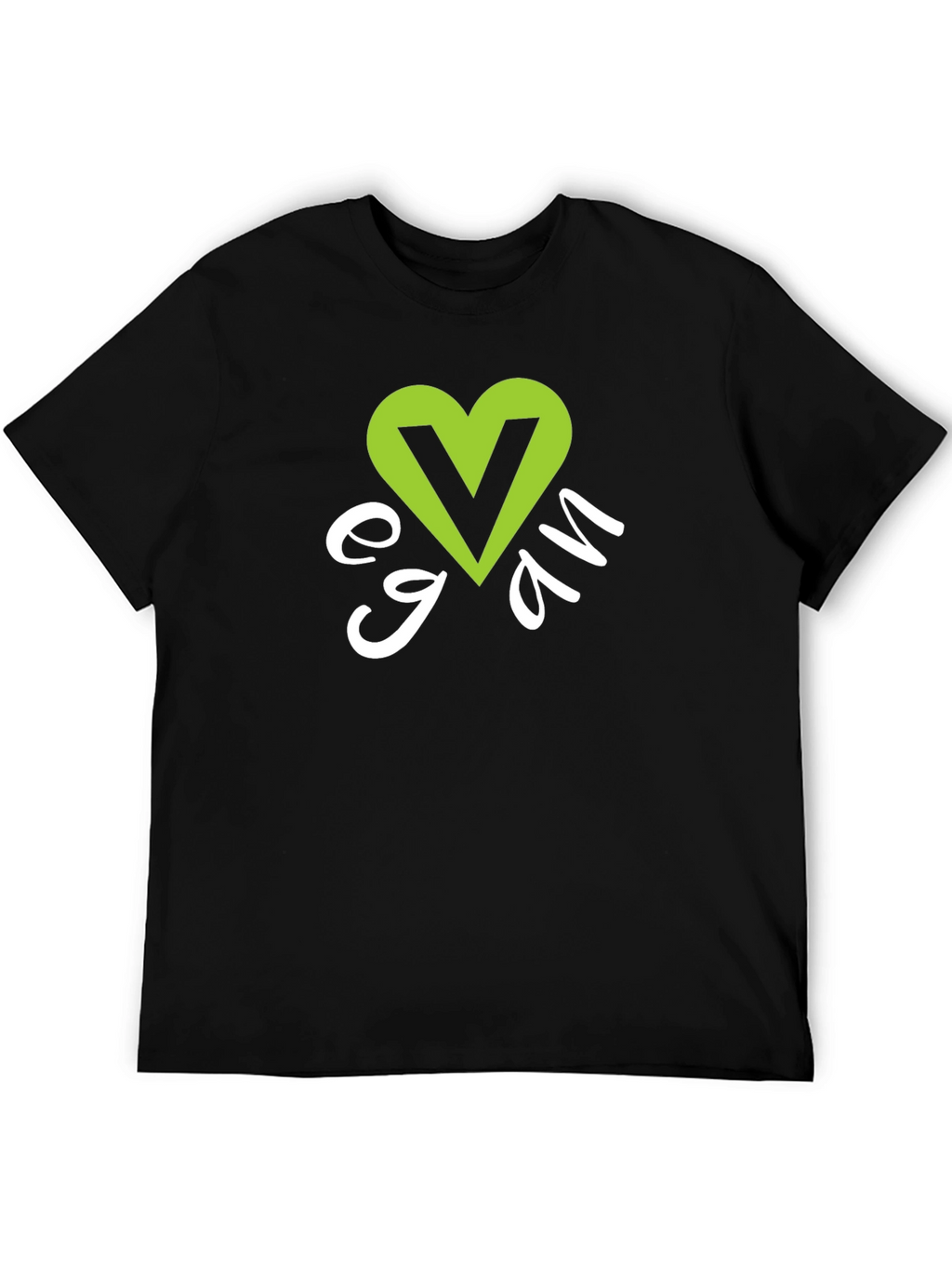 Vegan Heart Graphic T-Shirt - Black