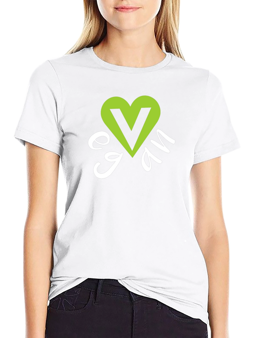Vegan Heart Graphic T-Shirt - Black