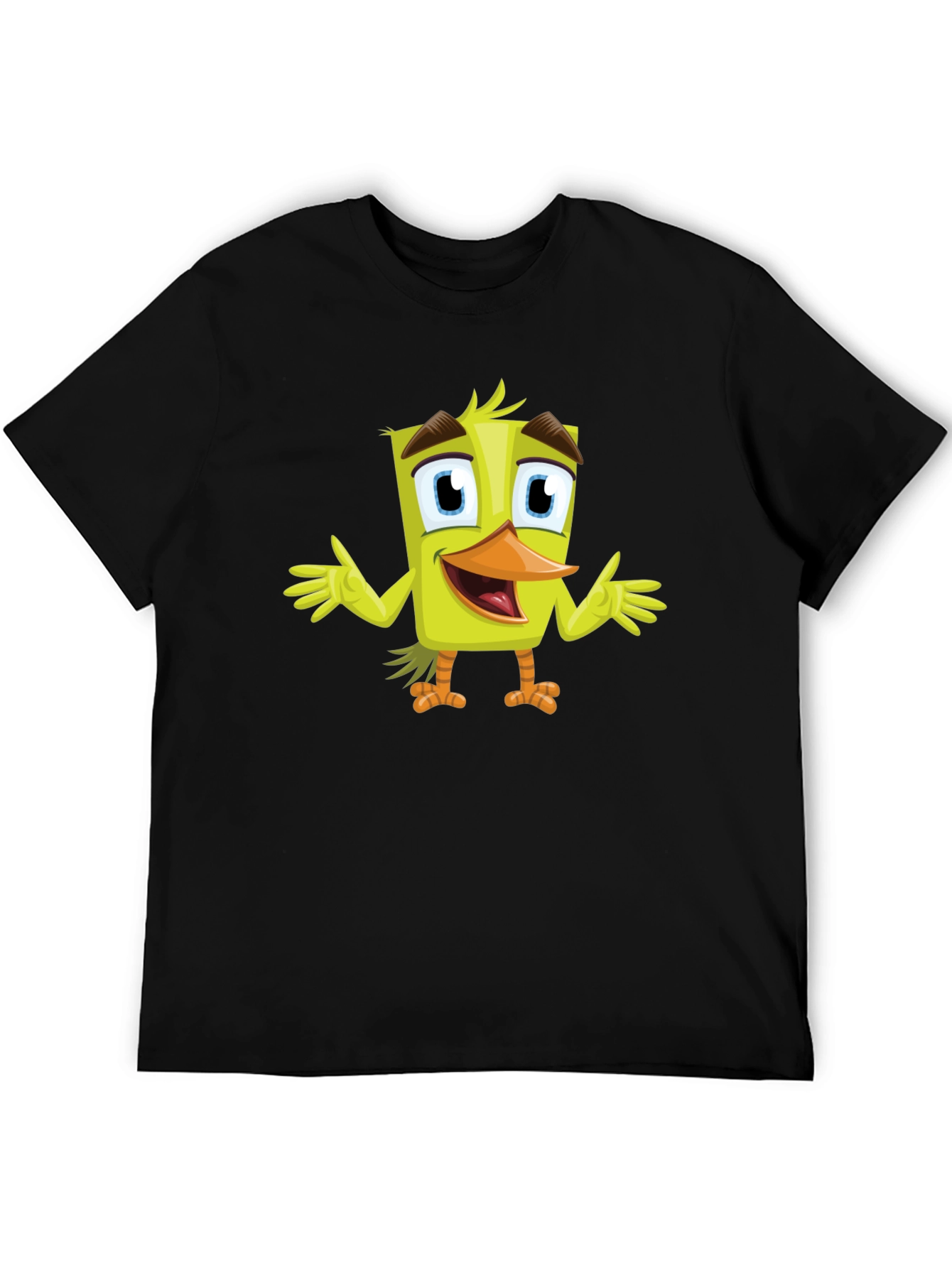 Cartoon Duck Graphic Tee - Black Unisex T-Shirt