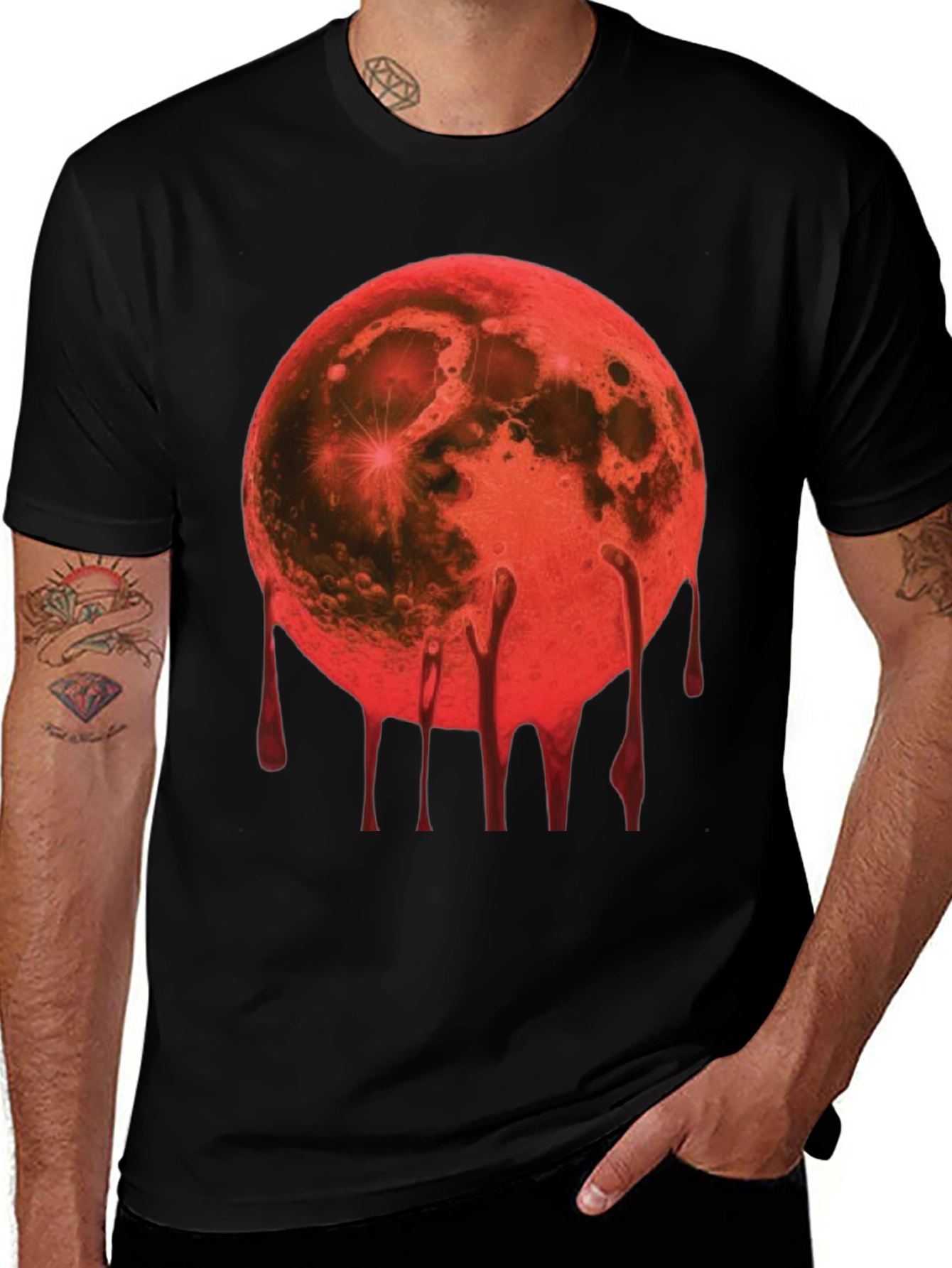 Blood Moon Graphic Tee - Mens Black T-Shirt