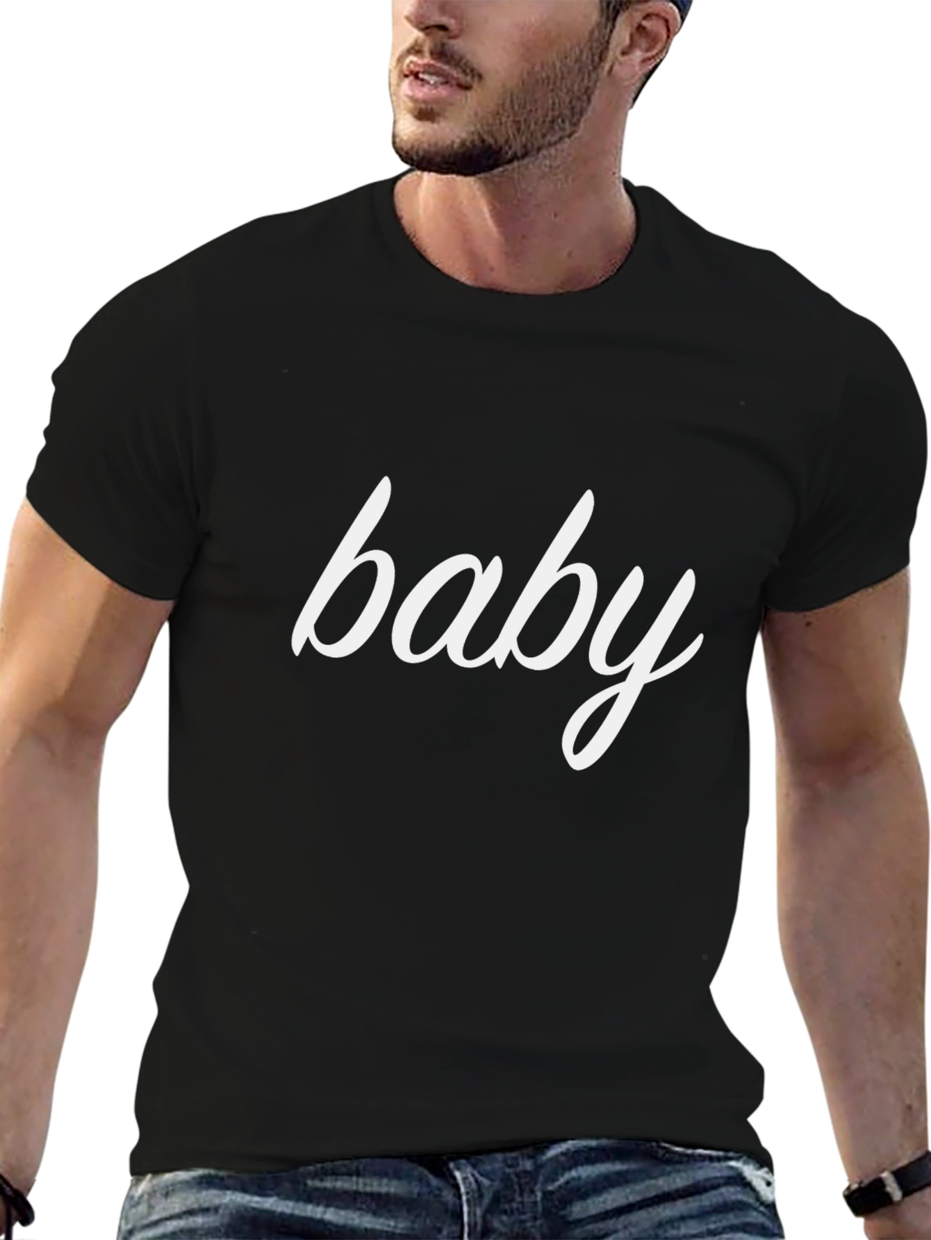 Mens Baby Graphic Print Short Sleeve T-Shirt