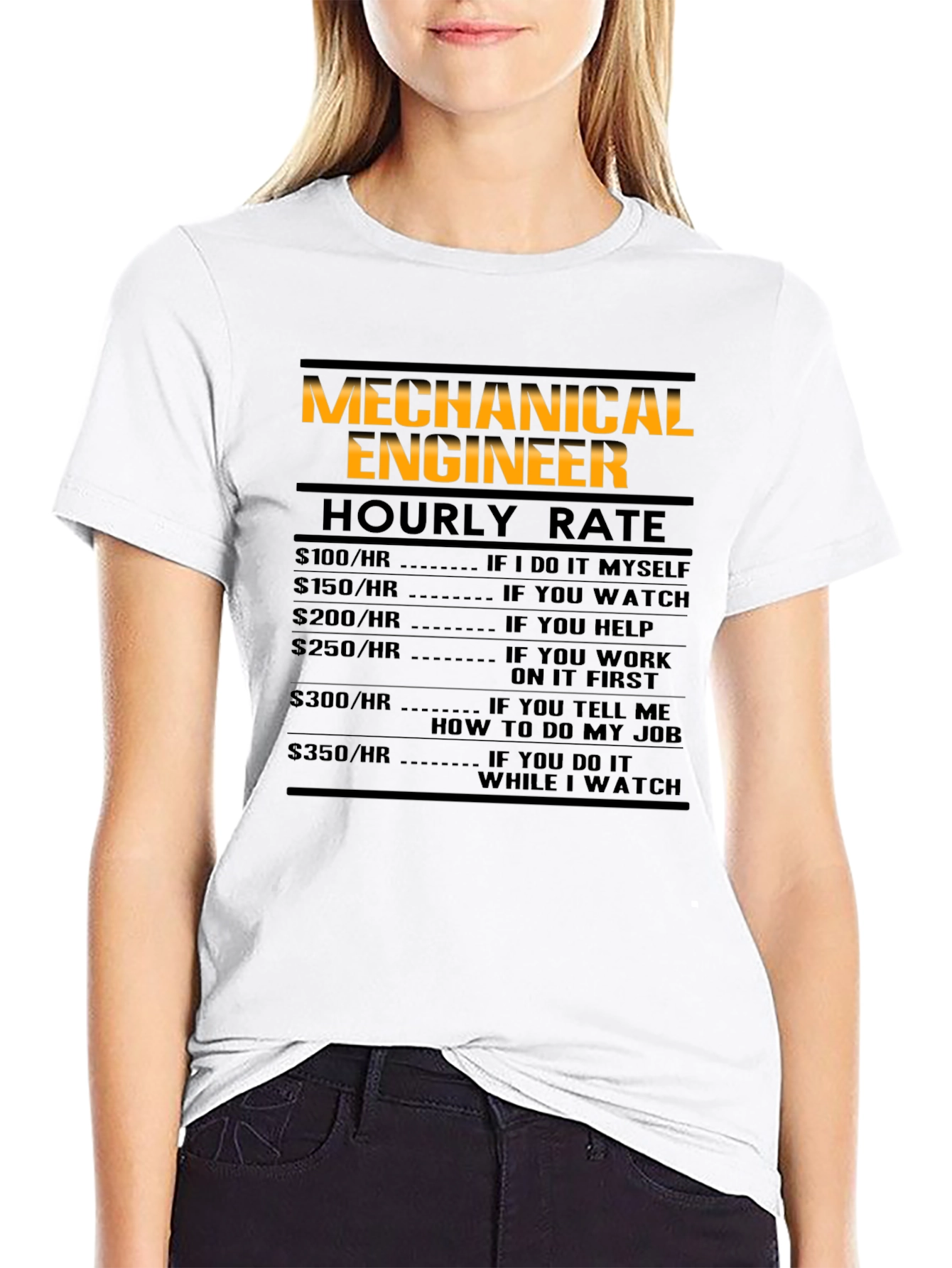 Mechanical Engineer Hourly Rate Black T-Shirt