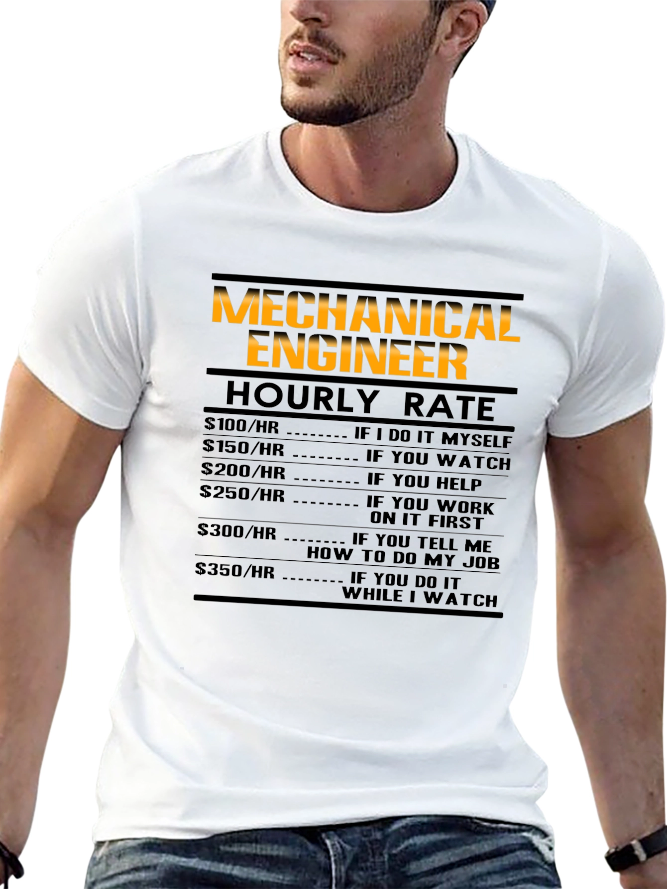 Mechanical Engineer Hourly Rate Black T-Shirt