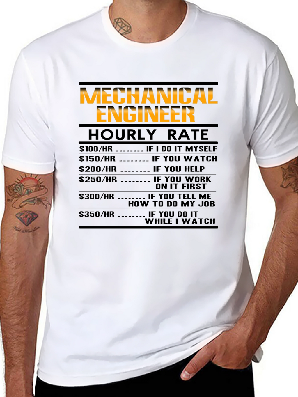 Mechanical Engineer Hourly Rate Black T-Shirt