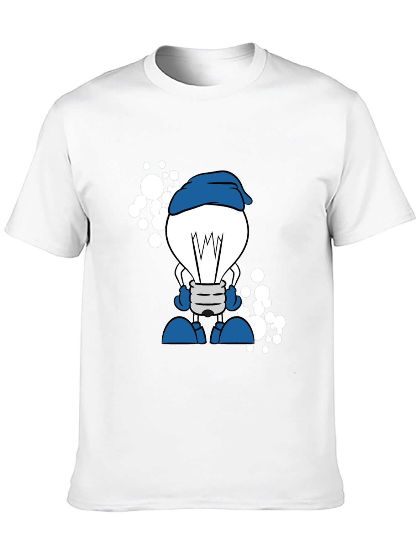 Cartoon Lightbulb Black T-Shirt