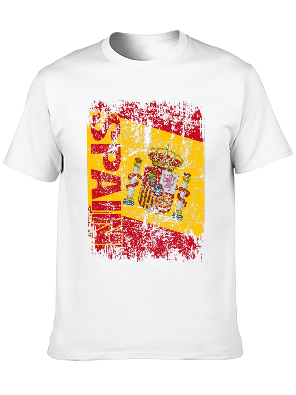 Spain Flag Graphic Print Black T-Shirt