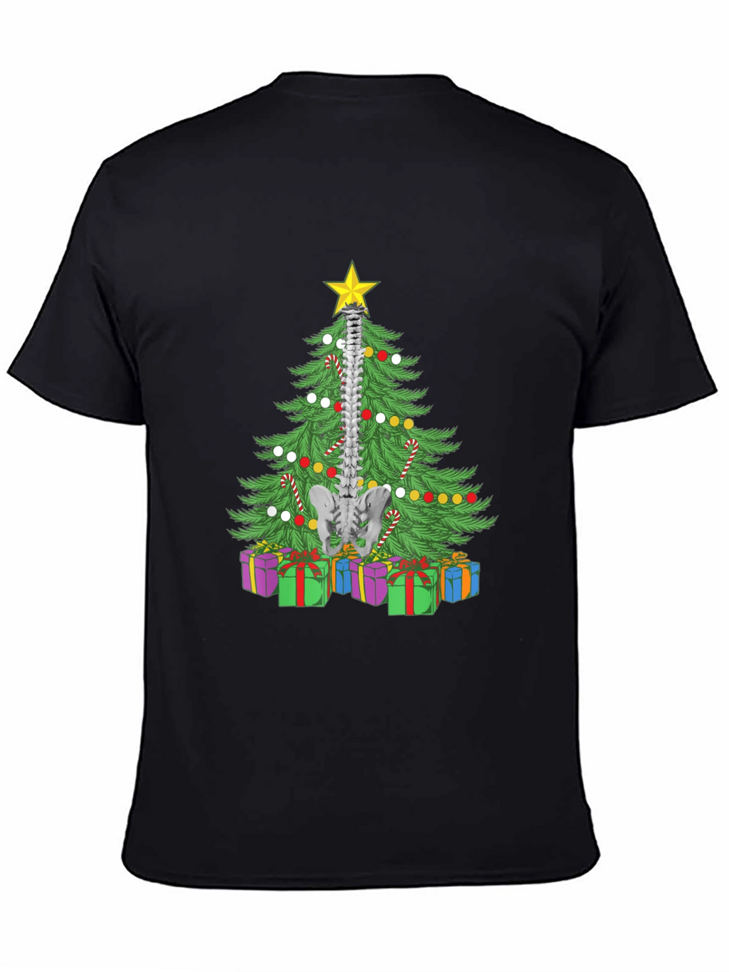 Chiropractor Christmas Tree Black T-Shirt
