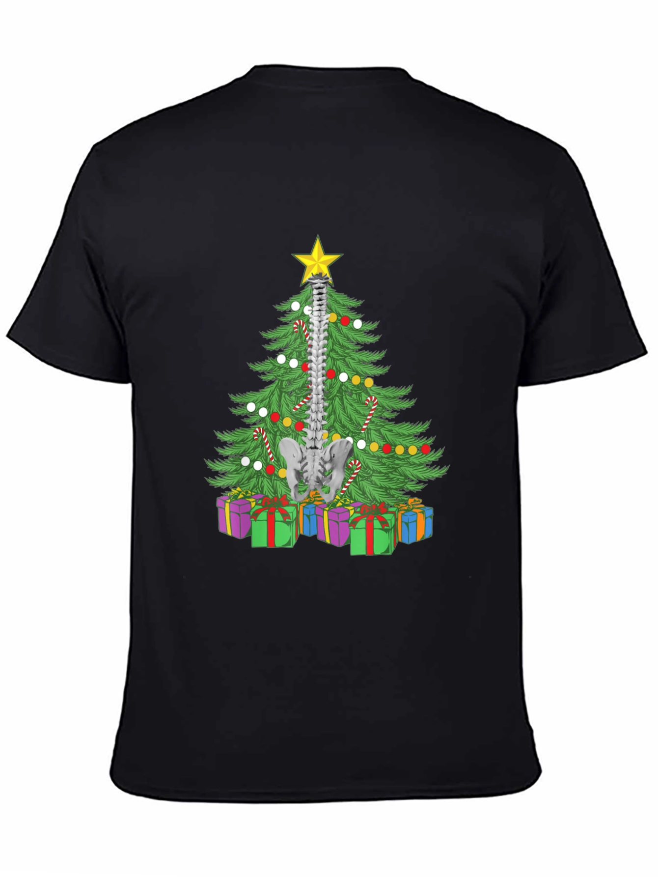 Chiropractor Christmas Tree Black T-Shirt