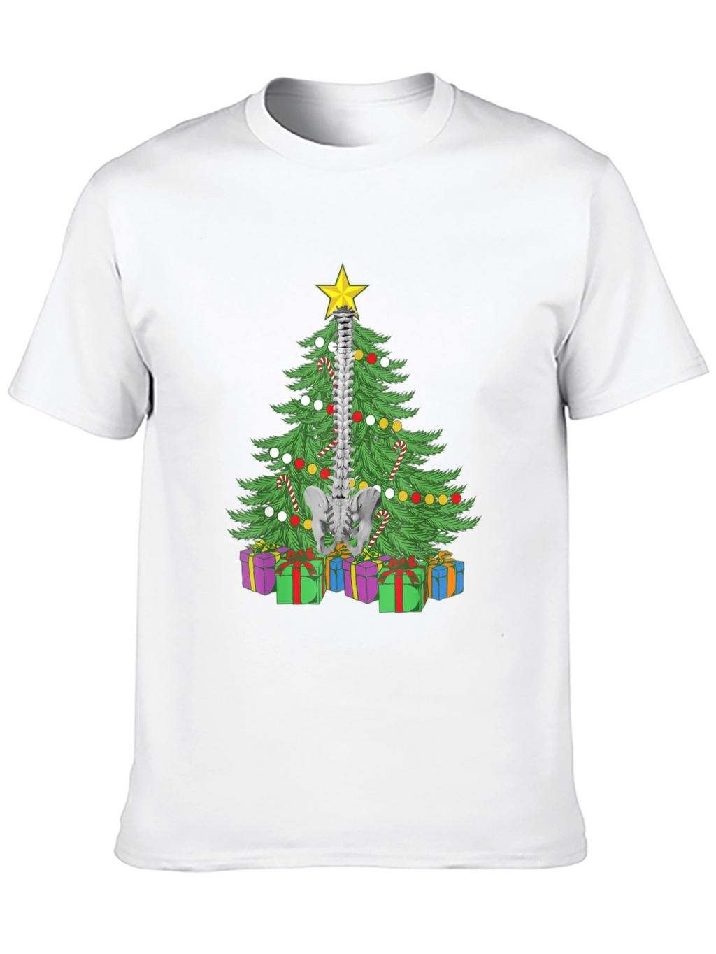 Chiropractor Christmas Tree Black T-Shirt