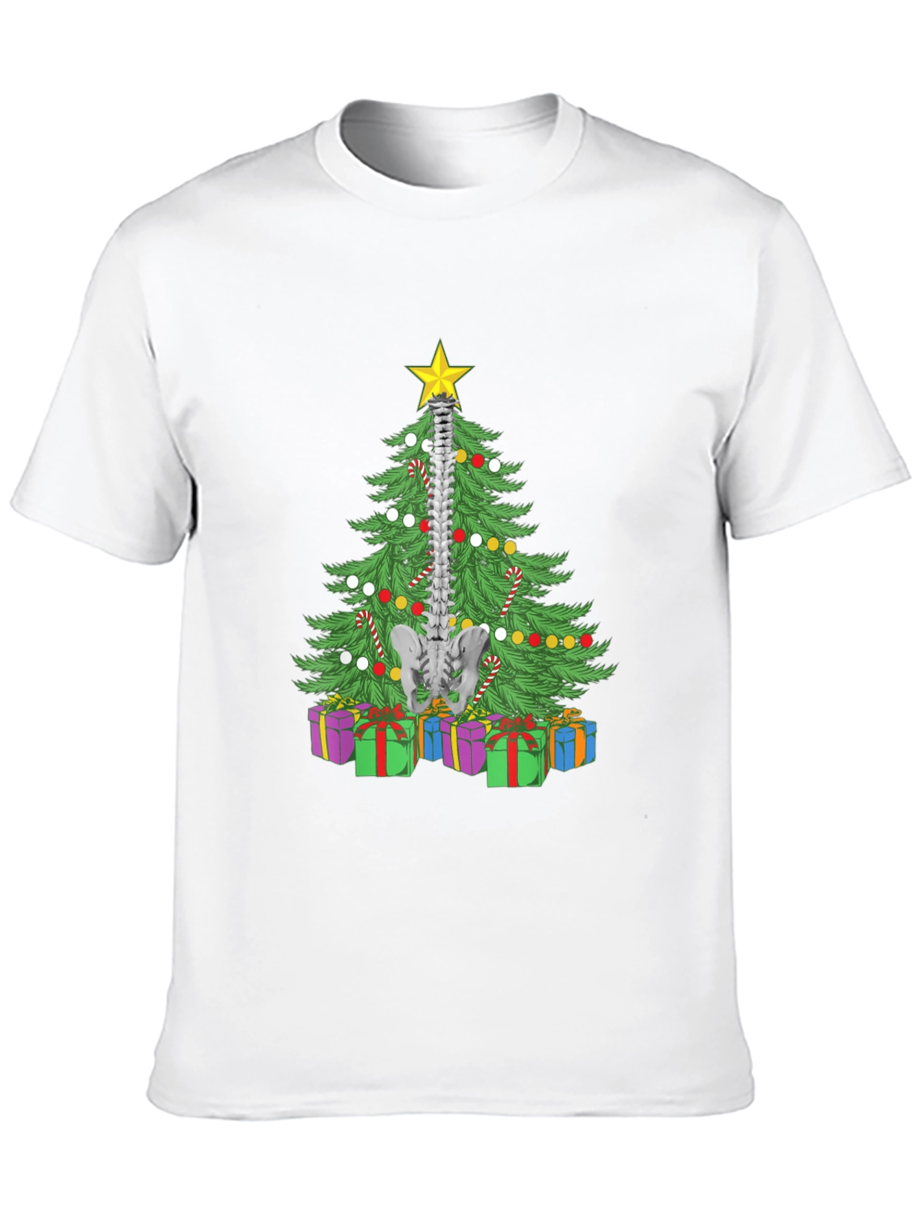 Chiropractor Christmas Tree Black T-Shirt