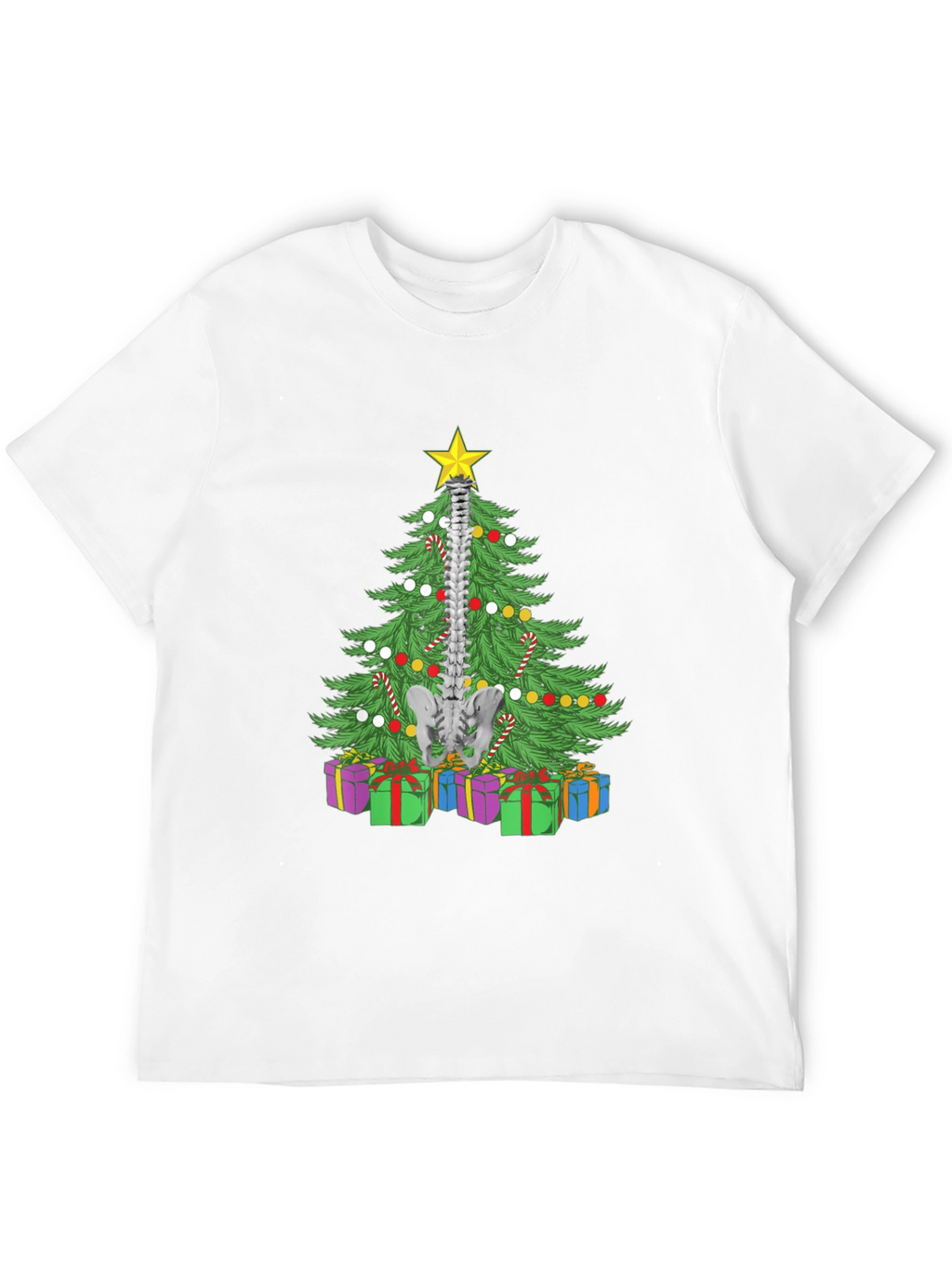 Chiropractor Christmas Tree Black T-Shirt