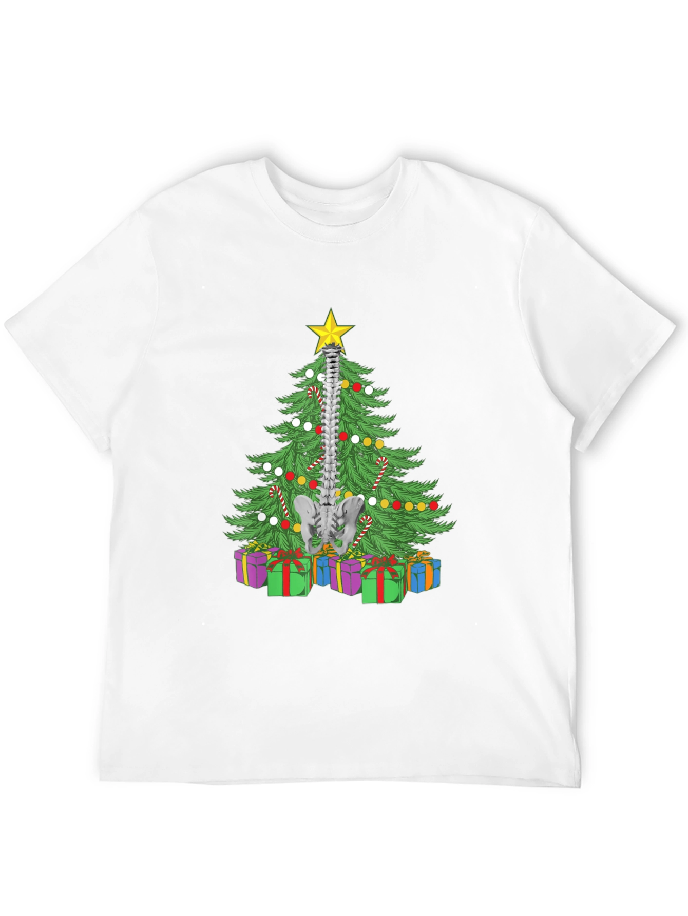 Chiropractor Christmas Tree Black T-Shirt
