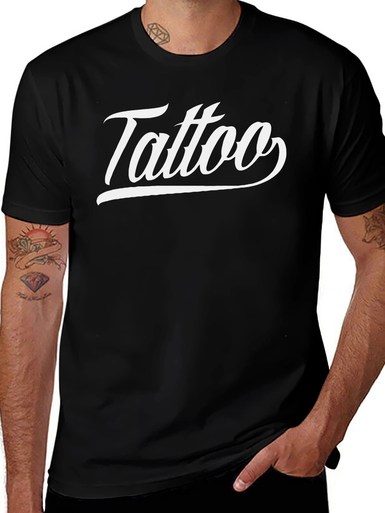 Tattoo Graphic Tee - Mens Short Sleeve Black T-Shirt