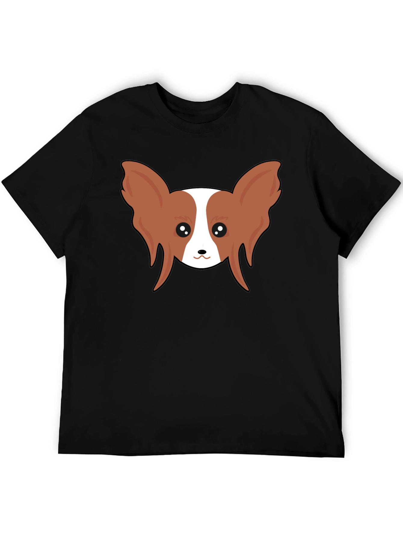 Papillon Dog Graphic Tee - Unisex Black T-Shirt