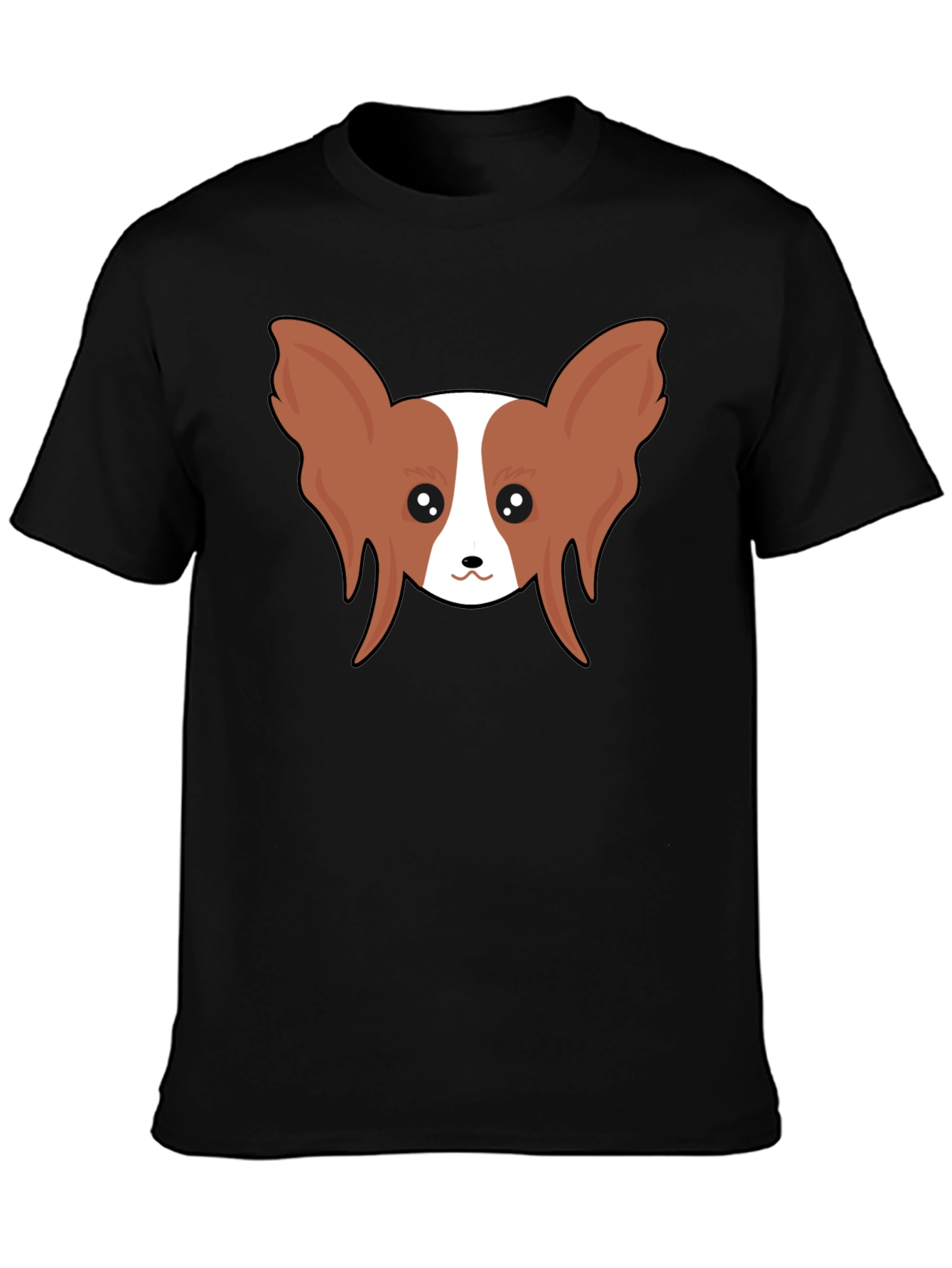 Papillon Dog Graphic Tee - Unisex Black T-Shirt