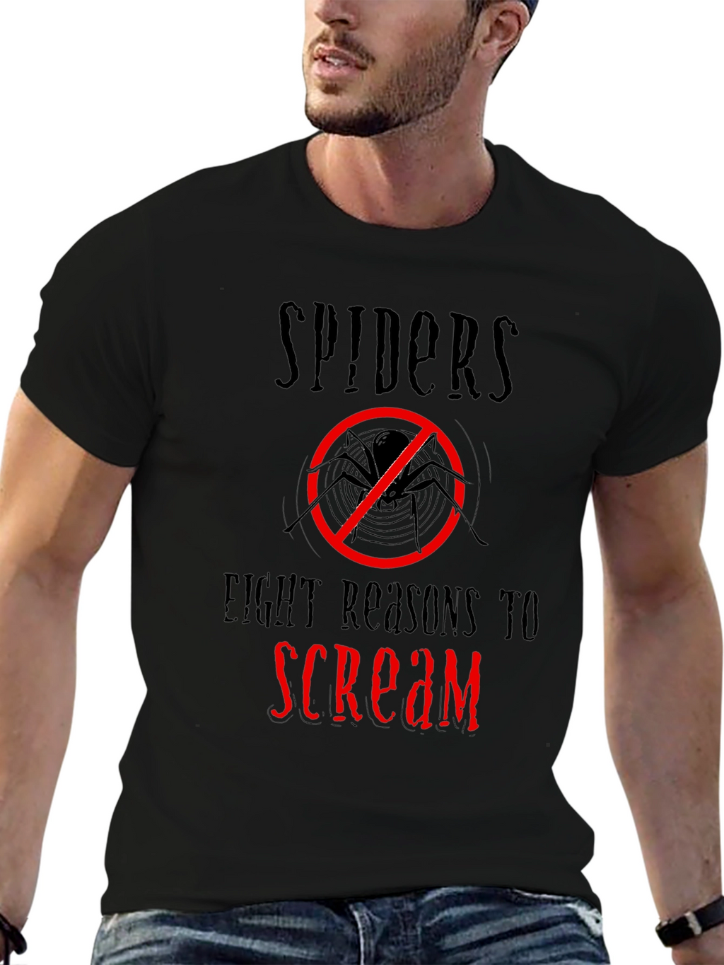 Spiders Eight Reasons to Scream Graphic Tee