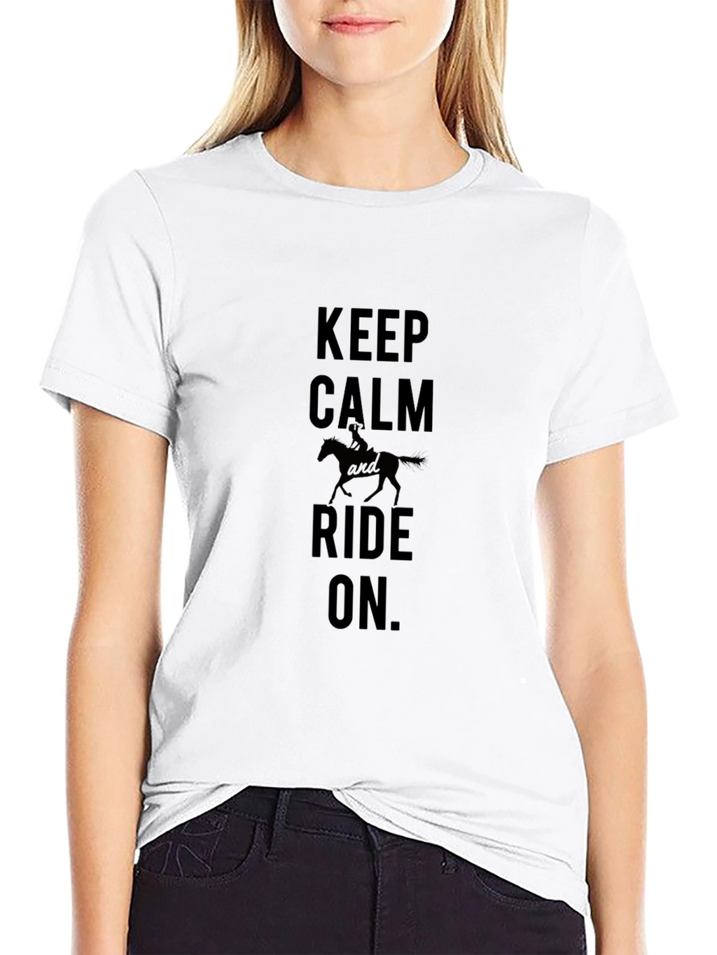 Keep Calm and Ride On Black Graphic Tee
