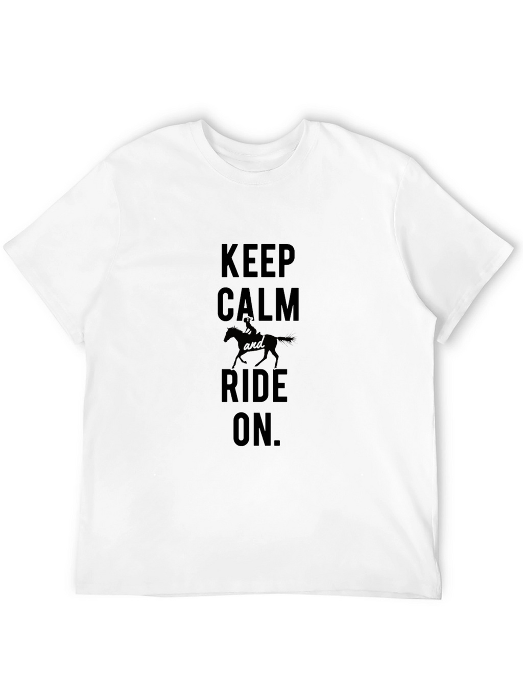 Keep Calm and Ride On Black Graphic Tee