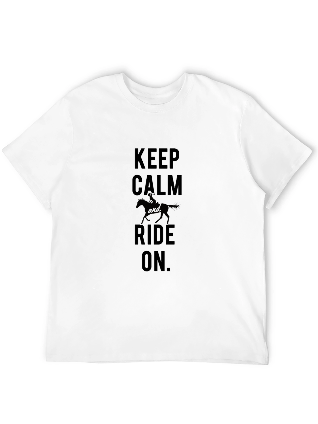 Keep Calm and Ride On Black Graphic Tee