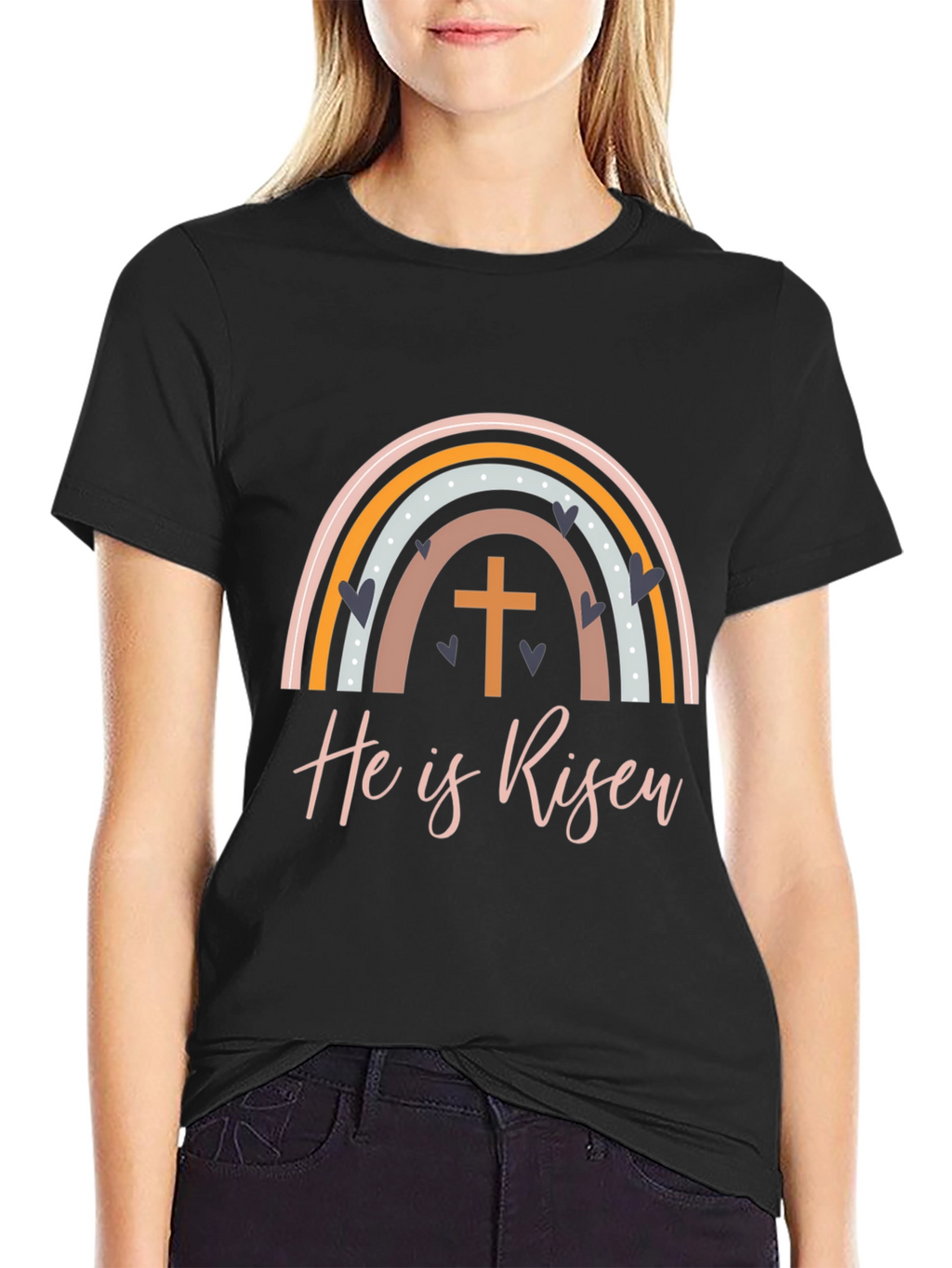He is Risen Easter Rainbow T-Shirt