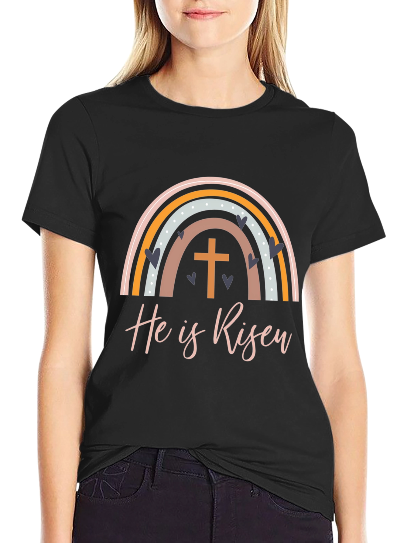 He is Risen Easter Rainbow T-Shirt