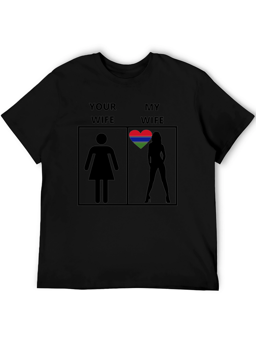 My Wife Gambia Flag Heart Novelty T-Shirt