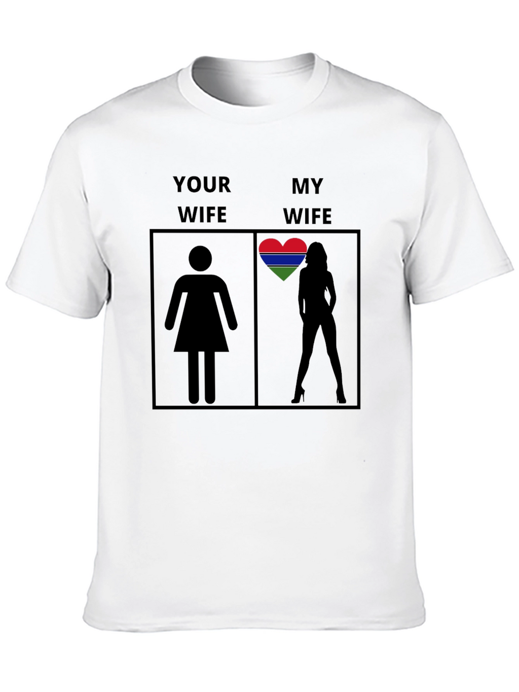 My Wife Gambia Flag Heart Novelty T-Shirt