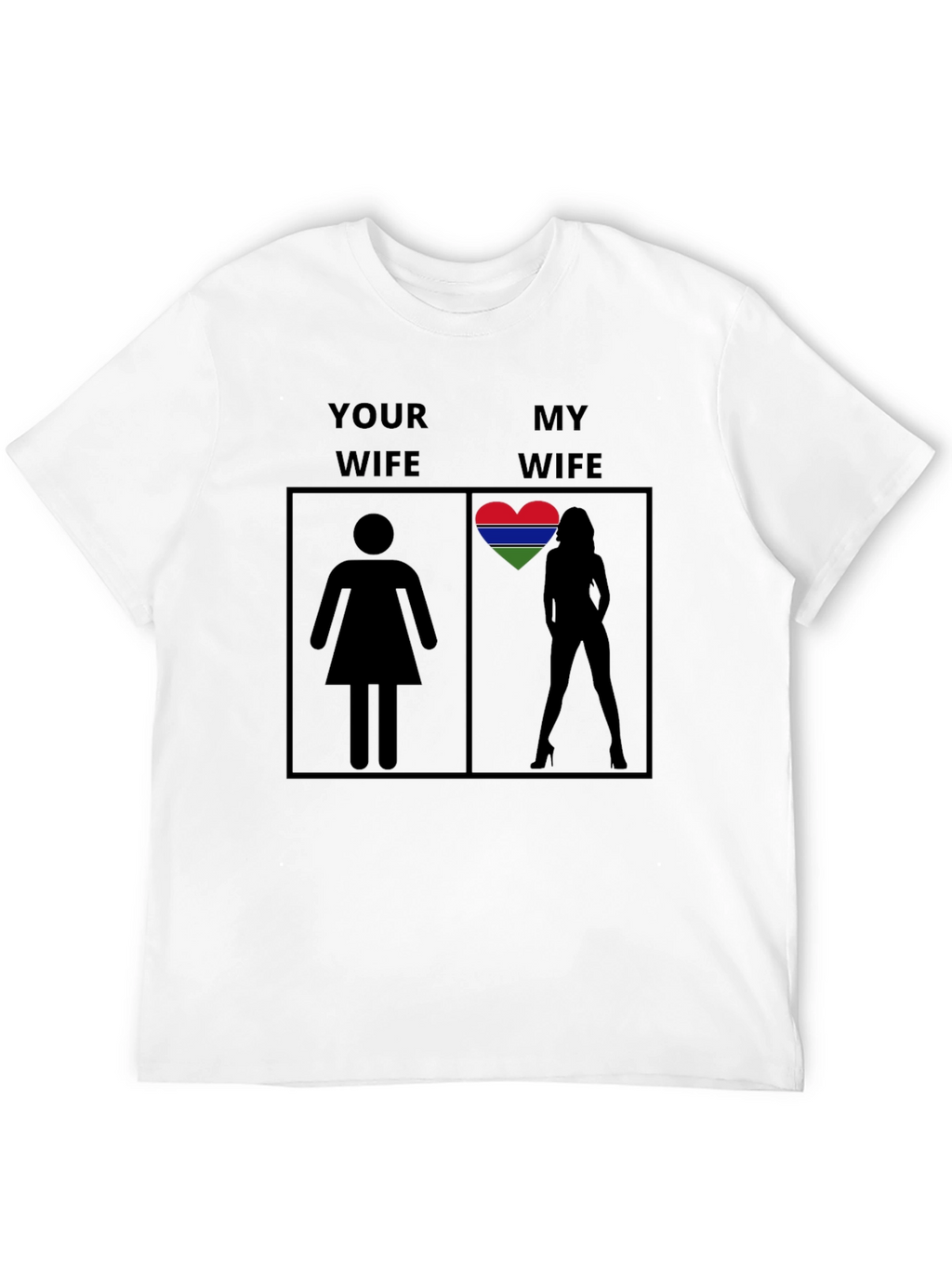 My Wife Gambia Flag Heart Novelty T-Shirt