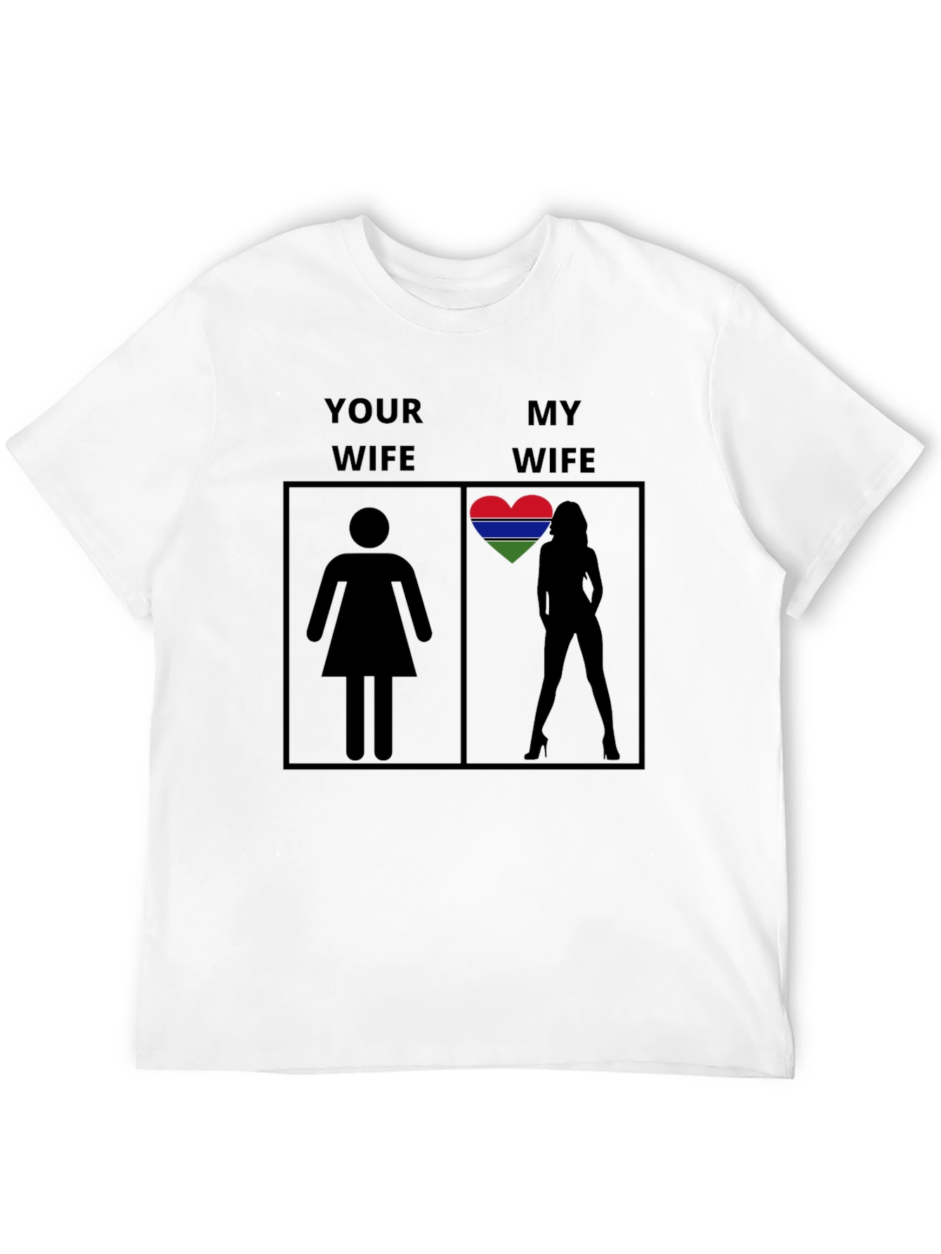 My Wife Gambia Flag Heart Novelty T-Shirt