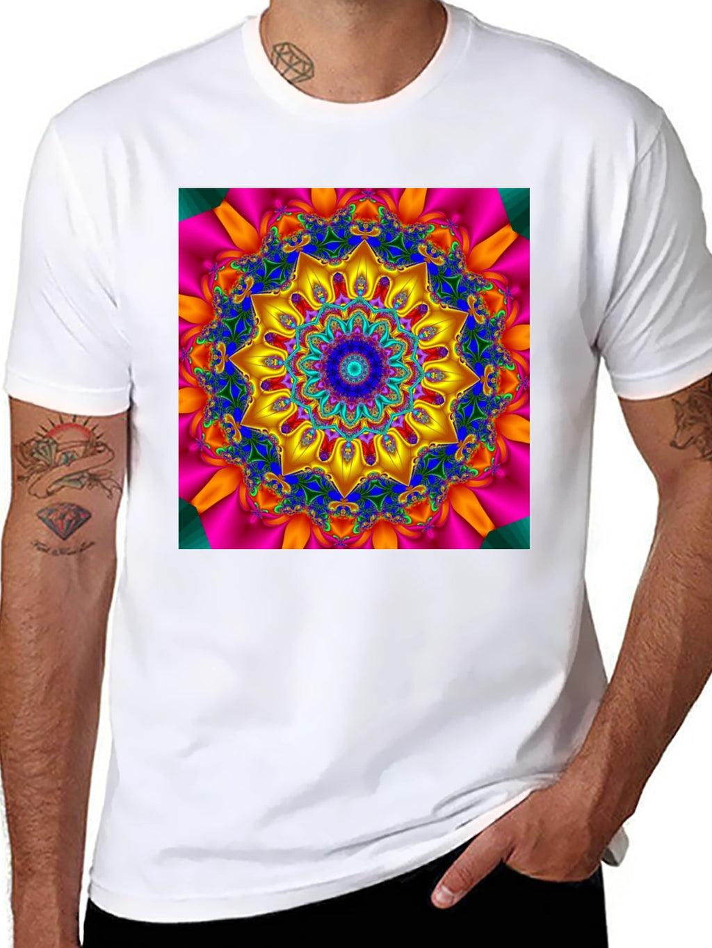 Kaleidoscope Mandala T-Shirt - Vivid Geometric Design