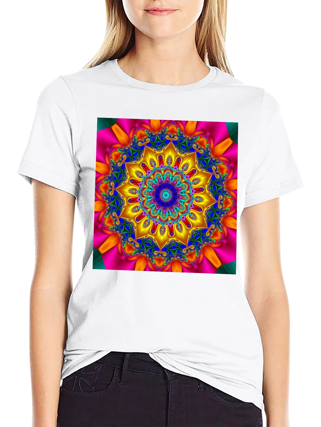 Kaleidoscope Mandala T-Shirt - Vivid Geometric Design