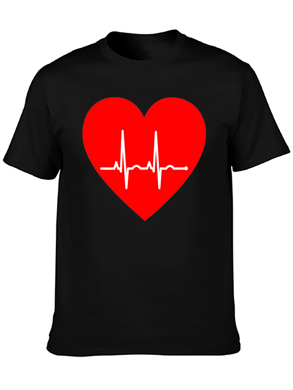 Heartbeat Graphic Tee - Stylish Black T-Shirt
