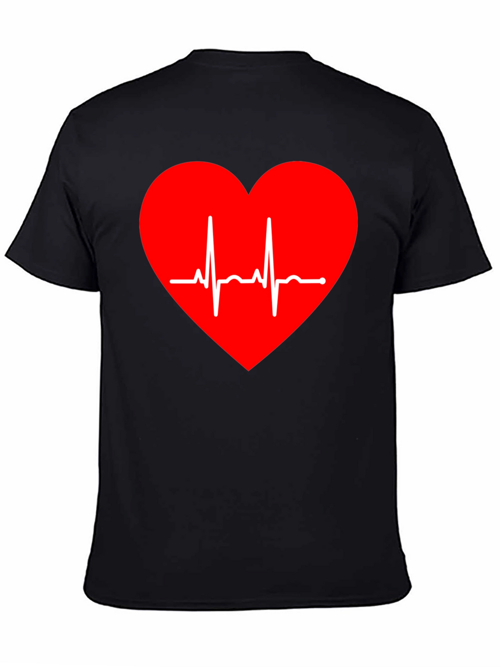 Heartbeat Graphic Tee - Stylish Black T-Shirt