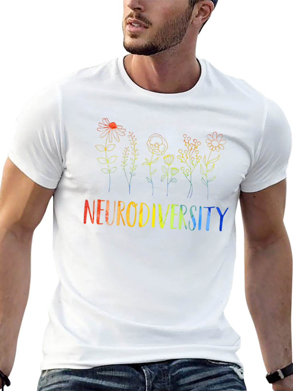 Neurodiversity Flower Graphic Tee - Black