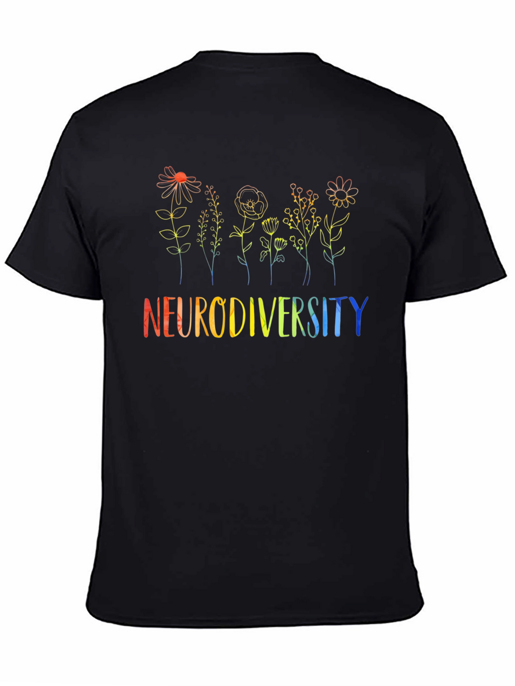 Neurodiversity Flower Graphic Tee - Black
