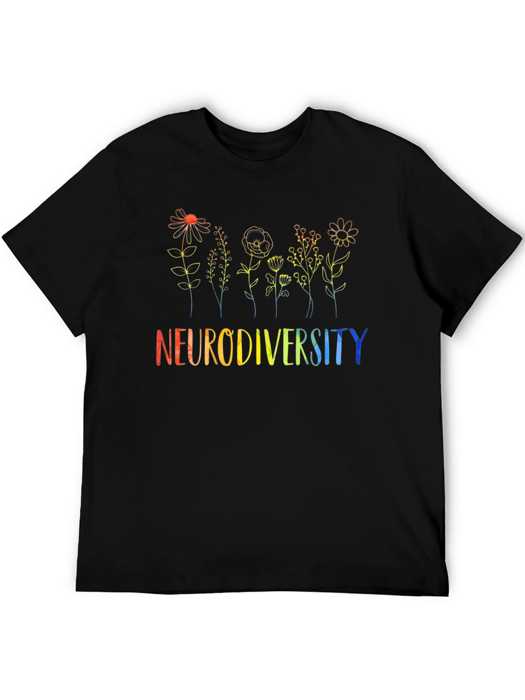 Neurodiversity Flower Graphic Tee - Black