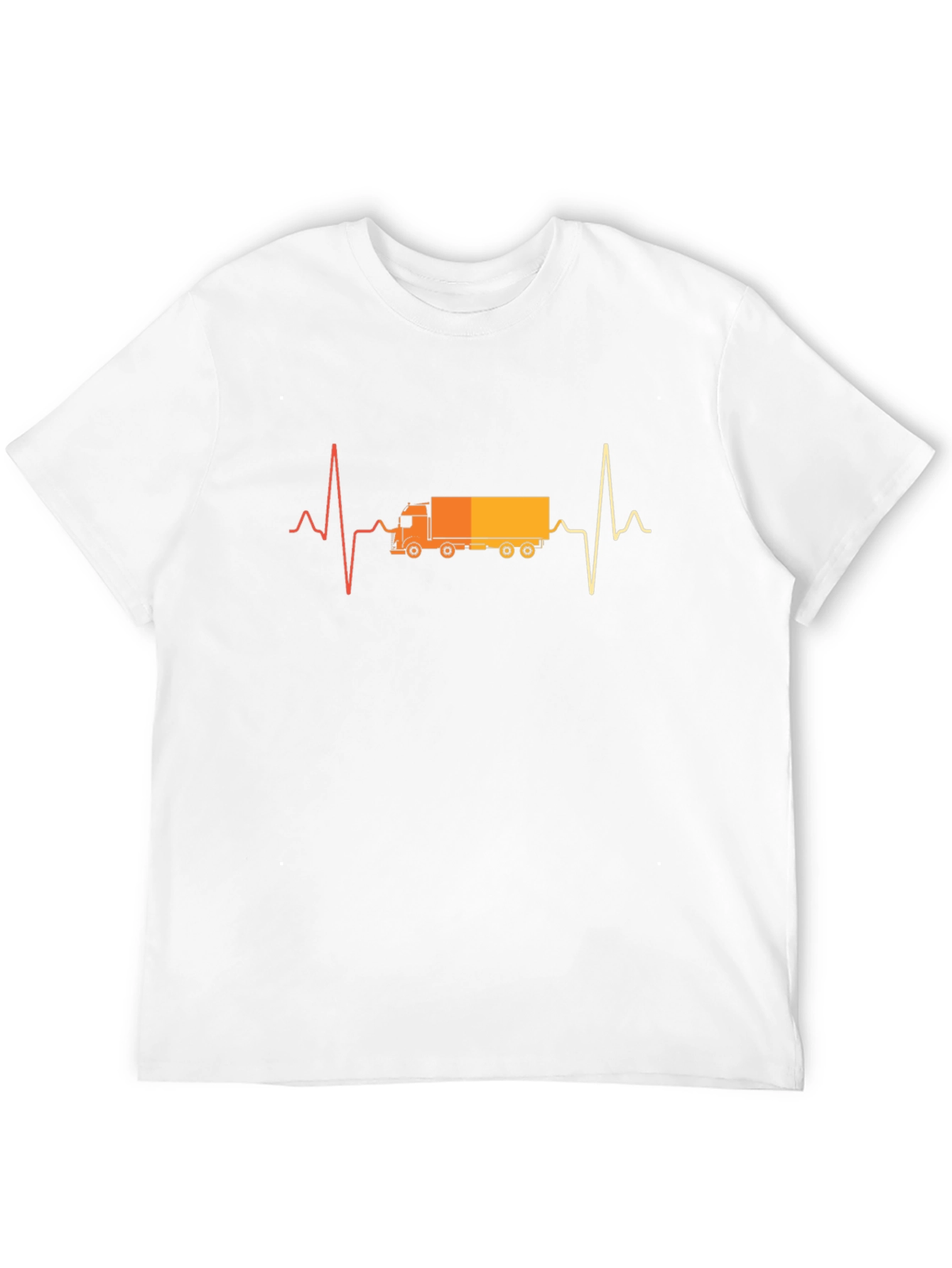 Truck Driver Heartbeat T-Shirt - Black